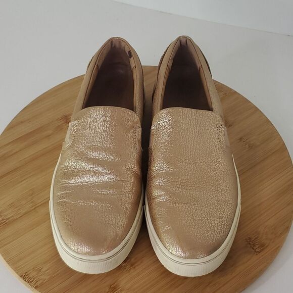 Frye Ivy Slip on Metallic Gold Leather Slip on Sneakers Women's Size 9M - Picture 3 of 15